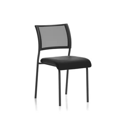 Image of Brunswick Visitor Chair Black Fabric Without Arms Frame