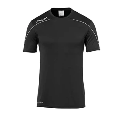 Image of Uhlsport Stream 22 Short Sleeve Jersey Men, Azure Blue/White, Moisture Wicking Crew Neck Dry Tech, Size XXL
