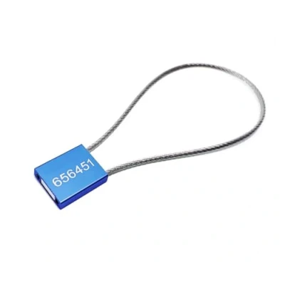Image of 100 x Cable Security Seals, Cargo and Container Numbered Tags (2.5mm Blue)