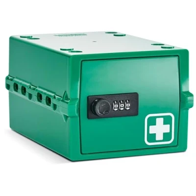 Image of Lockabox Mini™ Small Lockable Medicine Box 3 Litre Lightweight &amp; Hygienic Combination Lock BPA Safe (Medi Green)