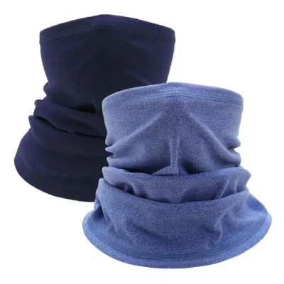 Image of XNIVUIS 2 Pieces Winter Neck Warmer Gaiter Fleece Ski Scarf, Warmer, Thick Thermal Windproof Balaclava for Skiing Fishing Hiking Cycling (2 Pieces)