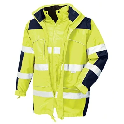 Image of teXXor 4114 XXL &quot;Toronto&quot; High Visibility Parka, Yellow/Navy Blue, 2X Large