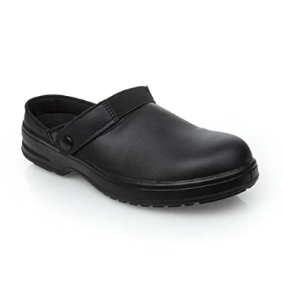Image of Slipbuster Lite Unisex Slip Resistant Safety Clogs, Black, UK Size: 10.5 / EU 45, Composite Toe Caps, Liquid Repellent, Machine Washable, 100% Vegan Friendly, A813 45