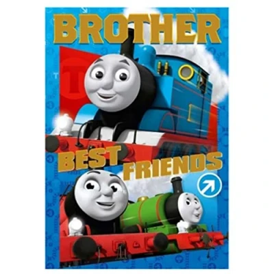 Image of Words &#039;n&#039; Wishes Thomas &amp; Friends Boy&#039;s Birthday Card (WW TH025) Brother Includes a Count with Activity Foil Finish,Multi Colour,200 x 145mm