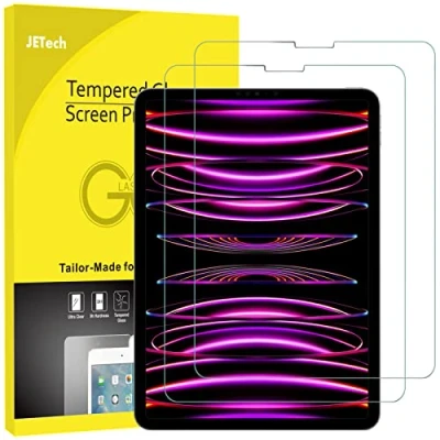 Image of JETech Screen Protector for iPad Pro 11 Inch (2022/2021/2020/2018 Model), Air 5/4 2022/2020 10.9 Inch, Face ID Compatible, Tempered Glass Film, 2 Pack