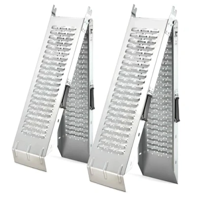 Image of VonHaus Loading Ramp Van Ramps Heavy Duty Folding for Van, Motorbike, Quad Motorcycle Portable Galvanised Steel 2 400kg Max Loading, 200kg Per Ramp, 160 x 22cm