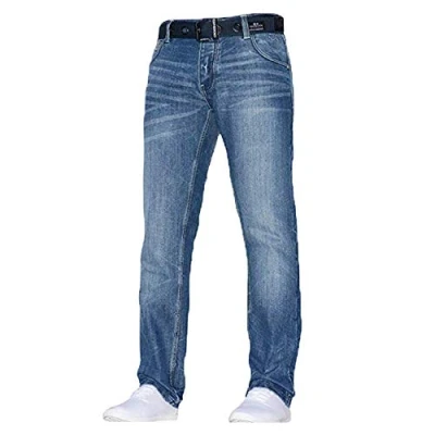 Image of Crosshatch Men&#039;s Jeans TECHNO18 Stone Wash 34 Long