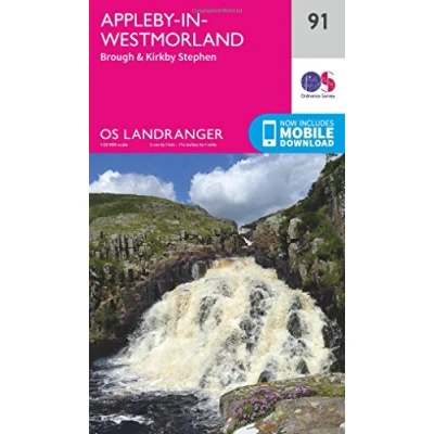 Image of Appleby in Westmorland Map Brough &amp; Kirkby Stephen Ordnance Survey OS Landranger 91 England Walks Cycling Days Out Maps Adventure