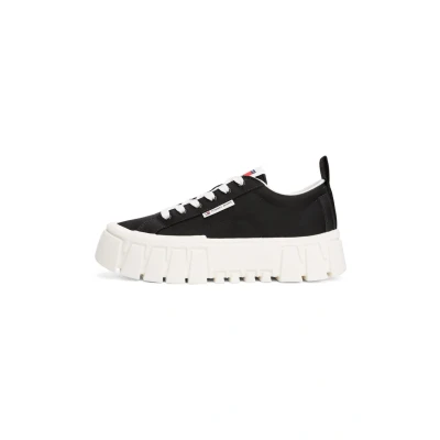 Image of Tommy Jeans Flatform Trainers, Women&#039;s, Size: 6.5, Black Nylon