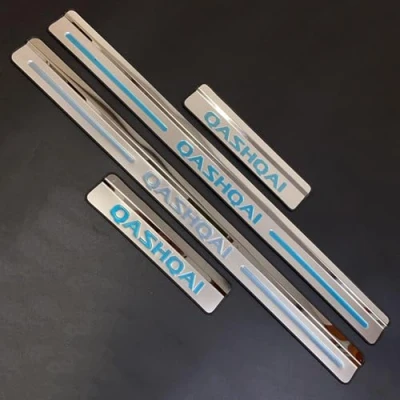 Image of QFYANXUAN 4 Pcs Car Door Sill Scuff Plate for Nissan Qashqai 2024 2023 2022 2021 2017, Stainless Steel Kick Plates Threshold Styling Accessories