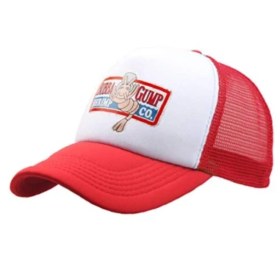 Image of Unisex Summer Snapback Hat Forest Gump Shrimp Mesh Baseball Trucker Cap Cosplay Costume Red