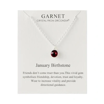 Image of Philip Jones January (Garnet) Birthstone Necklace Created with Zircondia® Crystals