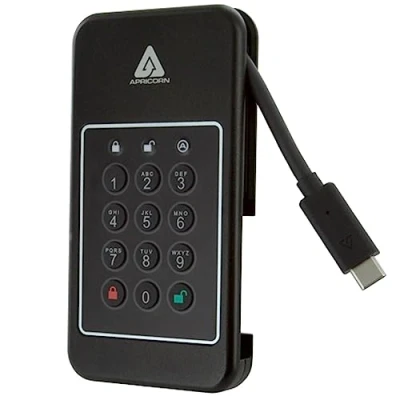 Image of Apricorn 1TB Aegis NVX Ultra High Speed NVMe 10Gbps USB Type C Hardware Encrypted Drive (ANVX 1TB)