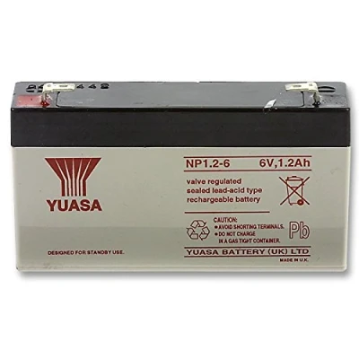 Image of YUASA NP1.2 6 BATTERY LEAD ACID 6V 1.2AH [1] Pro Series (Epitome Verified)