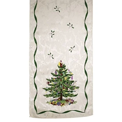 Image of Avanti Linens Spode Christmas Tree Collection, Cotton Polyester, Multi Color, 72&quot; x 14&quot; (Set of 1)