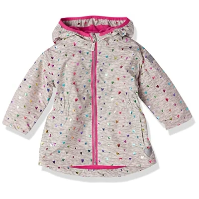 Image of Hatley Girl&#039;s Microfiber Rain Jacket, Confetti Hearts, 3 Years