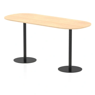 Image of Italia 2400mm Poseur Boardroom Table Maple Top 1145mm High Black Leg