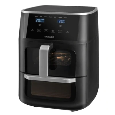 Image of Daewoo Actuate Range, 11 Litre Space Saving Split Draw Air Fryer, 1700W, Pizza, Bake, Roast, Grill, Fry, Flow Technology, Sync Finish 6 And 5 Oven, Dual Cooking