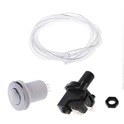 Image of JOYKK Bath Tub Spa Waste Garbage Disposal Self Lock Air Switch Push Button Hose Black&amp;white,100cm