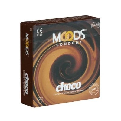 Image of MOODS Choco condoms 3 with chocolate flavour for real pleasure lover