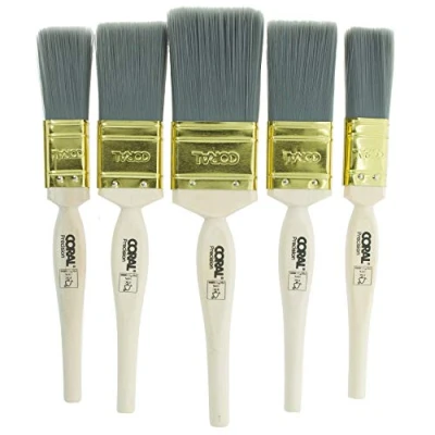 Image of Coral 31478 Precision Paint Brushes with Platinum Easy Clean Filaments 5 piece pack set