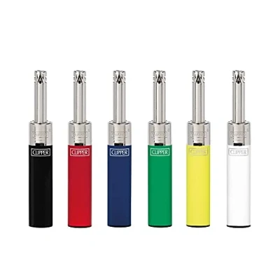 Image of 4 X CLIPPER MINI TUBE LIGHTERS SOLID COLOUR DESIGN LIGHTER REFILLABLE TEA BBQ COOKER ( SEND OUT RANDOM )