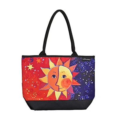 Image of VON LILIENFELD Handbag Rosina Wachtmeister Sole Art Design Shopper Dimensions L 42 x H 30 D 15 cm Beach Bag Office, multicoloured, Contemporary