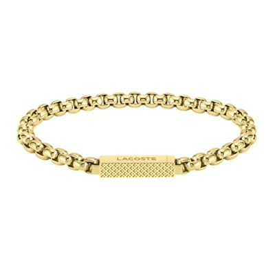 Image of Lacoste Men&#039;s L&#039;ESSENTIEL Collection Chain Bracelet Embellished with petit piqué pattern 2040124