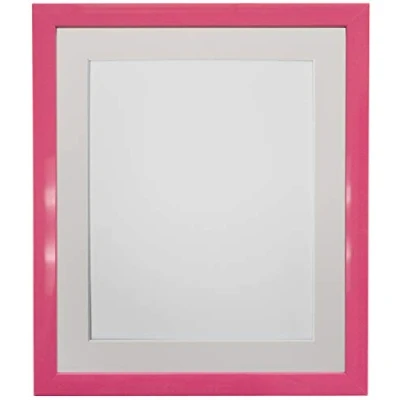Image of FRAMES BY POST 0.75 Inch Pink Picture Photo Frame With Ivory Mount 45 x 30 cm Image Size 14 8 Plastic Glass