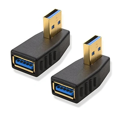 Image of Cable Matters 2 Pack Right Angle USB Adapters/USB 3.0 90 Degree Adapters