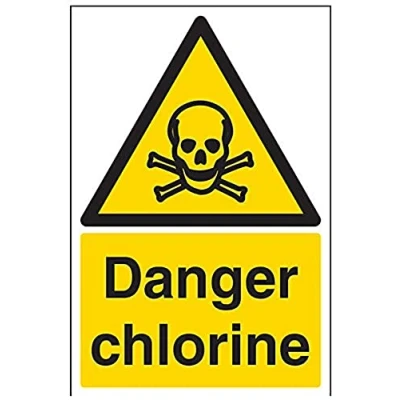 Image of V Safety Danger Chlorine Warning Sign 200mm x 300mm Self Adhesive Vinyl