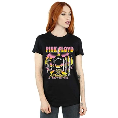 Image of Pink Floyd Women&#039;s Live at Pompeii Volcano Boyfriend Fit T Shirt Black Large