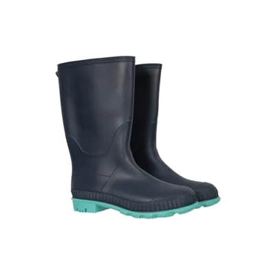 Image of Mountain Warehouse Plain Kids Wellies Waterproof, Soft Jersey Lined Wellington Boots with Gripped Sole for Boys &amp; Girls Spring Summer, Rain, School, Outdoors Navy Shoe Size 1 UK