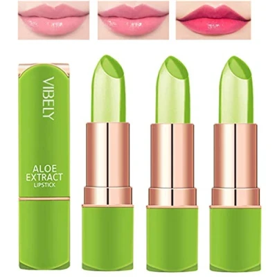 Image of Magic Temperature Colour Changing Lip Balm Set, Dulele Organic Aloe Vera Moisturizing Long Lasting Jelly Crystal Lipsticks(3 Packs)
