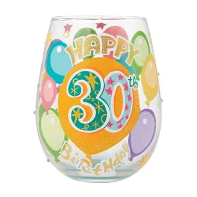 Image of Lolita Happy 30th Birthday Stemlss Wg Drinking Glasses