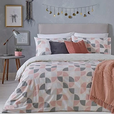 Image of furn. Luna Duvet Cover Set, Polycotton, Pink, Double