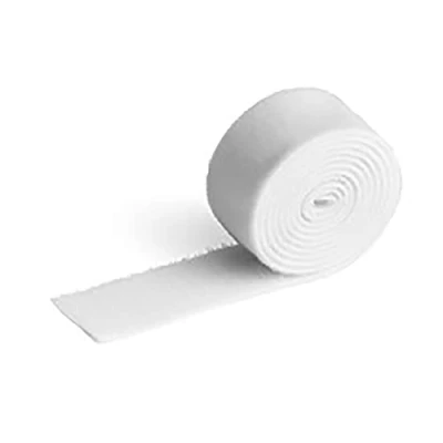 Image of Durable CAVOLINE Cable Management Hook and Loop Tie Reusable Self Gripping Tape for Quickly Bundling Tidying Cables Can be Easily Cut To RequiRed Size 1 Metre Roll in White