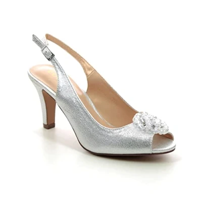 Image of Lotus Panache Womens Court Shoes 5 UK Navy/Diamante