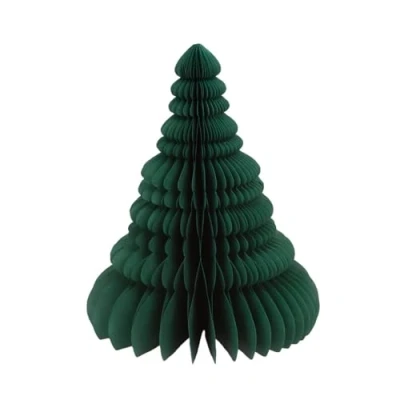 Image of Talking Tables Dark Green Christmas Table Decoration Card Honeycomb Centrepiece, Tabletop Mini Xmas Trees, Winter Wonderland, Forest Party Theme