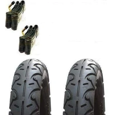 Image of 2 X Pram Tyres &amp; Tubes 12 1/2 1/4&quot; Slick MEE GO PRAMETTE Nurse Dakar