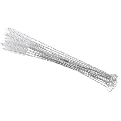 Image of Zerodis 20pcs Drinking Straws Cleaning Brush Baby Bottle Cleaner with Stainless Steel Handle Infant Milk Feeding Cup Straw Wash