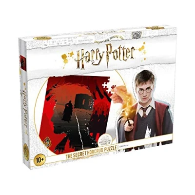 Image of Winning Moves Harry Potter Secret Horcrux 1000 Piece Jigsaw Puzzle Game, Delve into the Battle of Hogwarts coloured in shades Gryffindor, great gift for little witches and wizards ages 10 plus