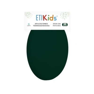 Image of Haberdashery Online 6 Iron On Knee Pads Elbows for Clothes Protection and Repair, Ideal Trousers, Jackets, Sweaters, Shirts, 16cm x 10cm, M Size, Dark Green