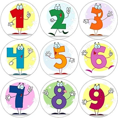 Image of 144 Numbers 30 mm Reward Stickers for Maths School Teachers, Parents, Nursery