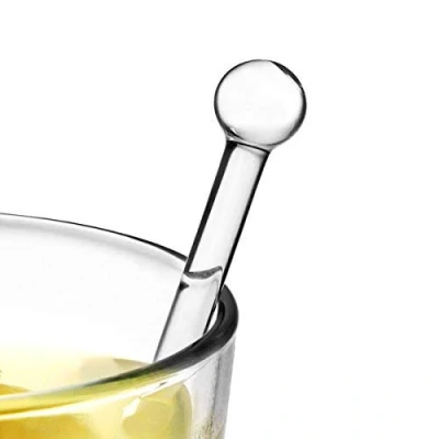 Image of Glass Stirring Rods Set of 6 Drinks Stirrers, Cocktail Stirrers