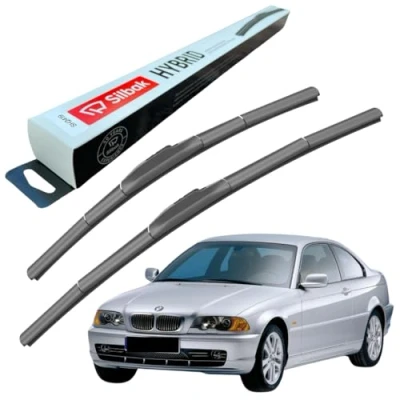 Image of Silbak Windscreen Wipers, fits for BMW 3 SERIES COUPE E46 (04/1998 05/2006) Front Wiper Blades, 600mm/480mm