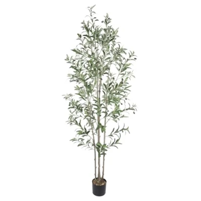 Image of Dripex 210CM Artificial Olive Tree 7FT Tall Faux Silk Plant with Lifelike Leaves Fake for Home Office Indoor Decor (Style 4)