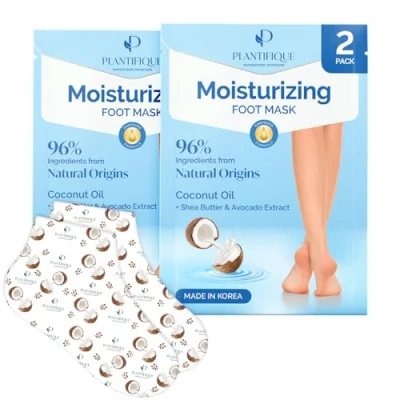 Image of Plantifique Foot Moisturiser Socks Hydrating Mask 2 Pack (with Box) for Soft Heels Intense Moisturizing and Repairing Dry Rough Skin Care Korean Skincare Spa
