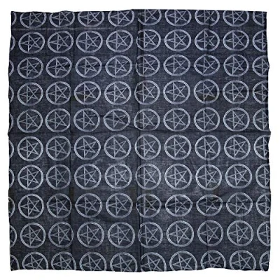 Image of Zac&#039;s Alter Ego Lightweight Meter x Gothic Pentagram Print Square Scarf/Shawl