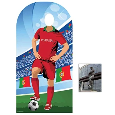 Image of BundleZ 4 FanZ World Cup Football 2018 Portugal Lifesize Adult Stand in Cardboard Cutout Fan Pack, 190cm x 96cm Includes 8x10 Star Photo